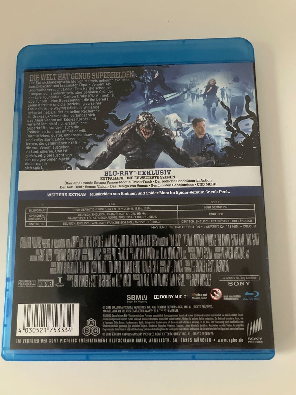Alle DVDs: Venom (Blu-ray)  Tom Hardy – Gebraucht aus Arbon von Sugofresser 1