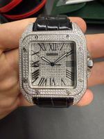 Cartier Santos 100 Iced Out Natural Diamonds