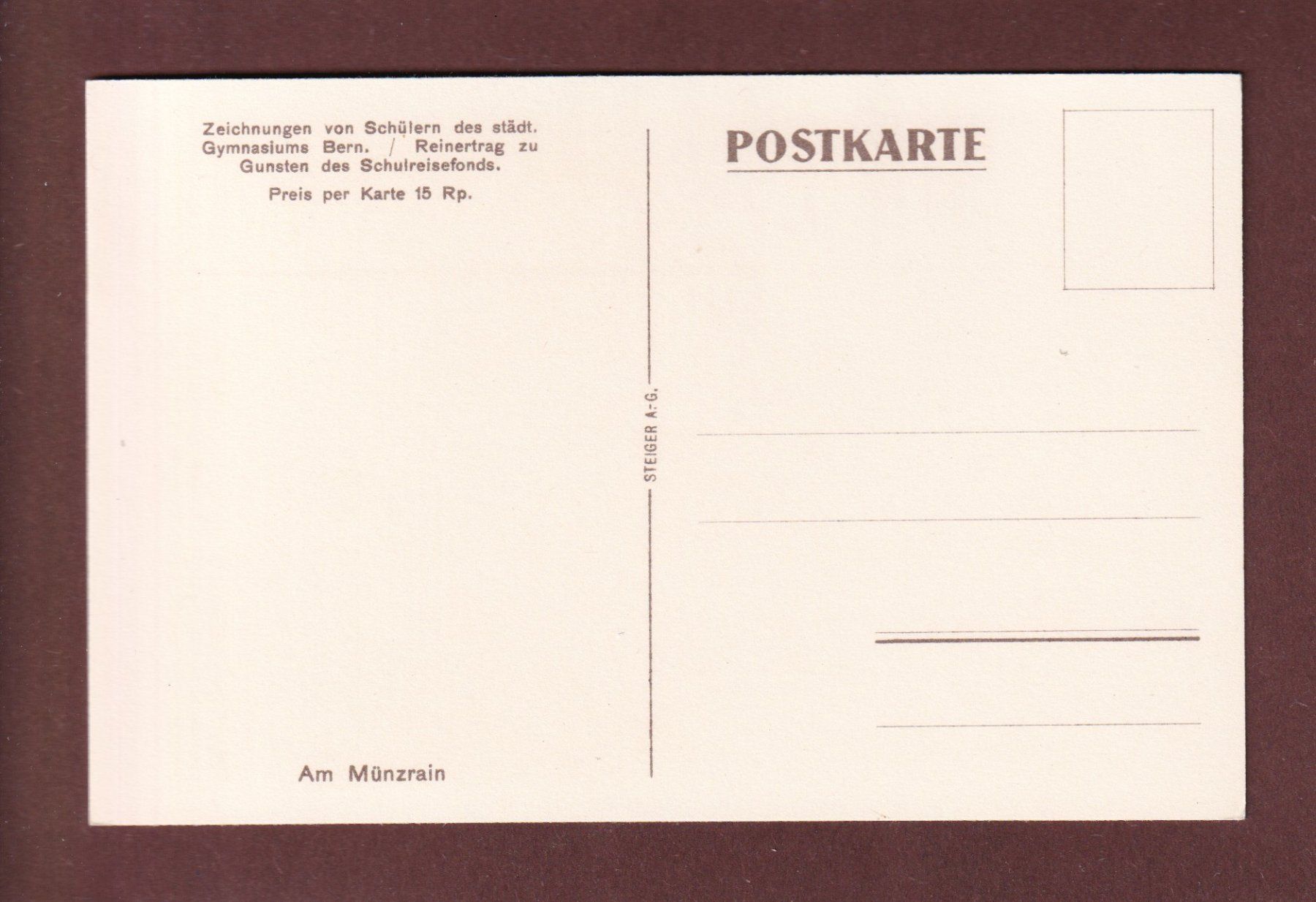Ansichtskarten: BERN - Am Münzrain – Gebraucht aus Pully von nicecards-shop 1