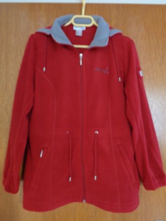 Fleece-Jacke, Rot, mit abnehmbarer Kapuze, Gr. 38, NEU!