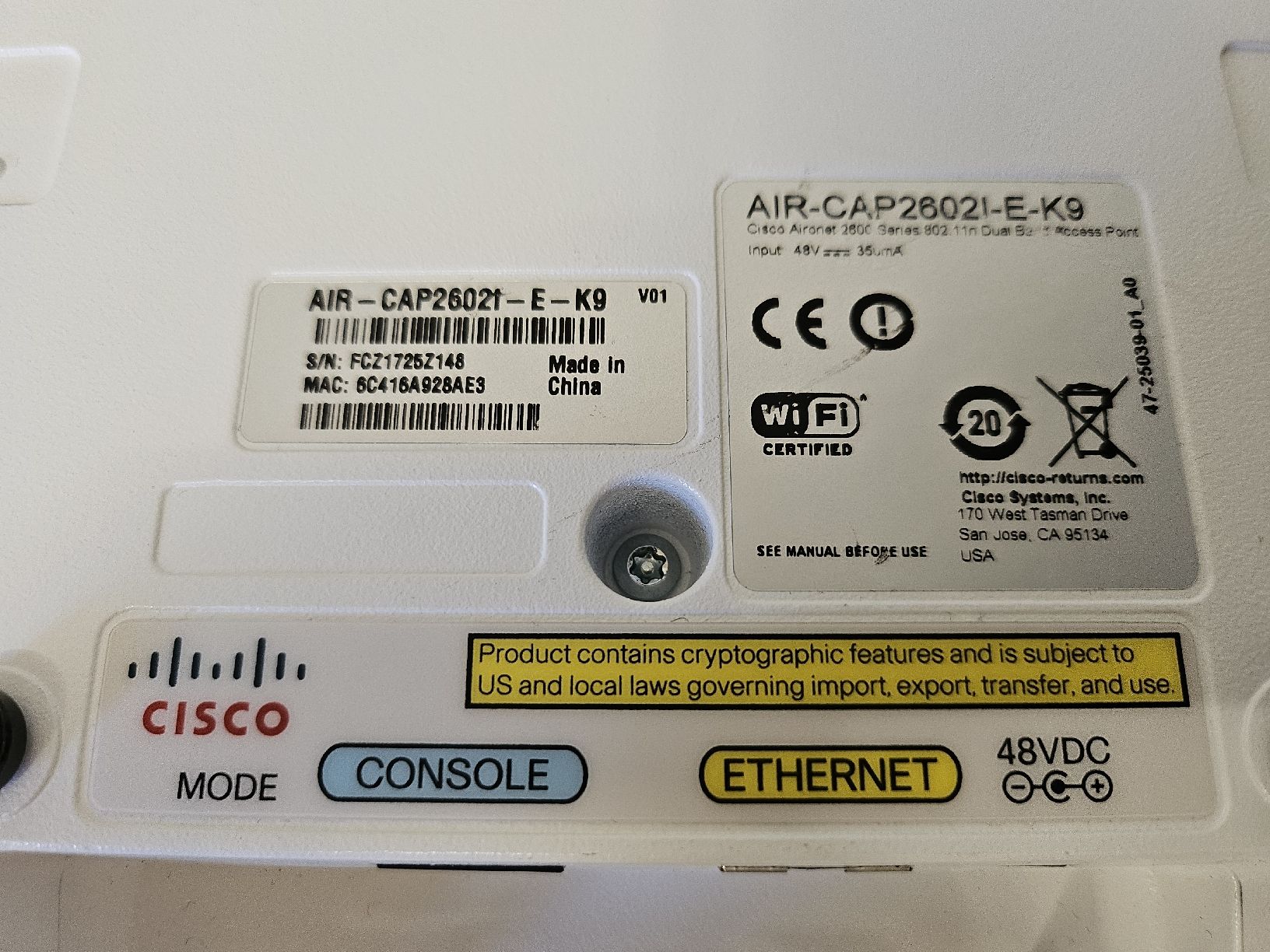 Cisco Modems & Routeurs: Cisco Access Point AIR-CAP2602I-E-K9, Inkl. Netzteil – D'occasion à Utzenstorf par Oddy