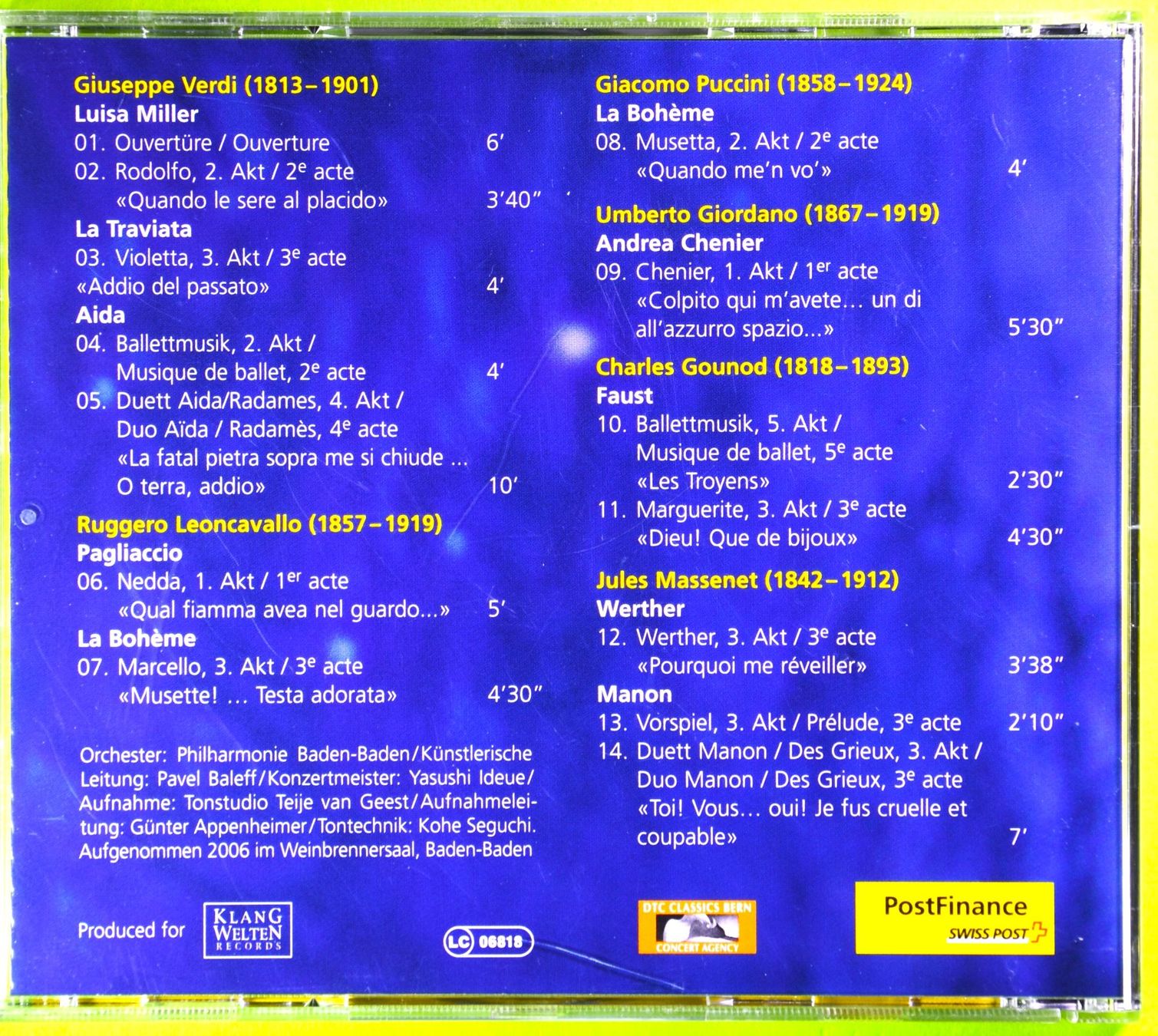 CD: NOËMI NADELMANN & ZORAN TODOROVICH  /  POSTFINANCE CLASSICS – Nuovo (secondo la descrizione) da Luzern venduto da piro12 1