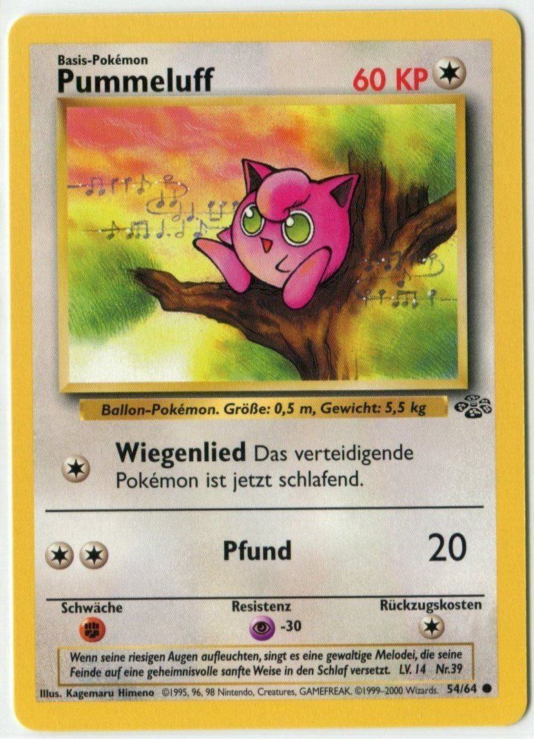 Pokémon Carte collezionabili: Pummeluff Dschungel 54/64 Deutsch Mint – Nuovo (secondo la descrizione) da Dornach venduto da Deco89
