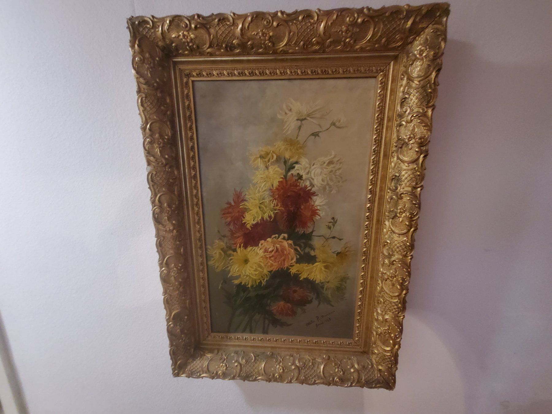 Gemälde: Blumen Gemälde Bouquet Ottilie Rittmeier 1899 Basel – Gebraucht aus Balsthal von redcarpet 7