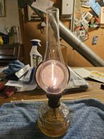 Antike Petroleum lampe Glas Vintage Nostalgie (T1)