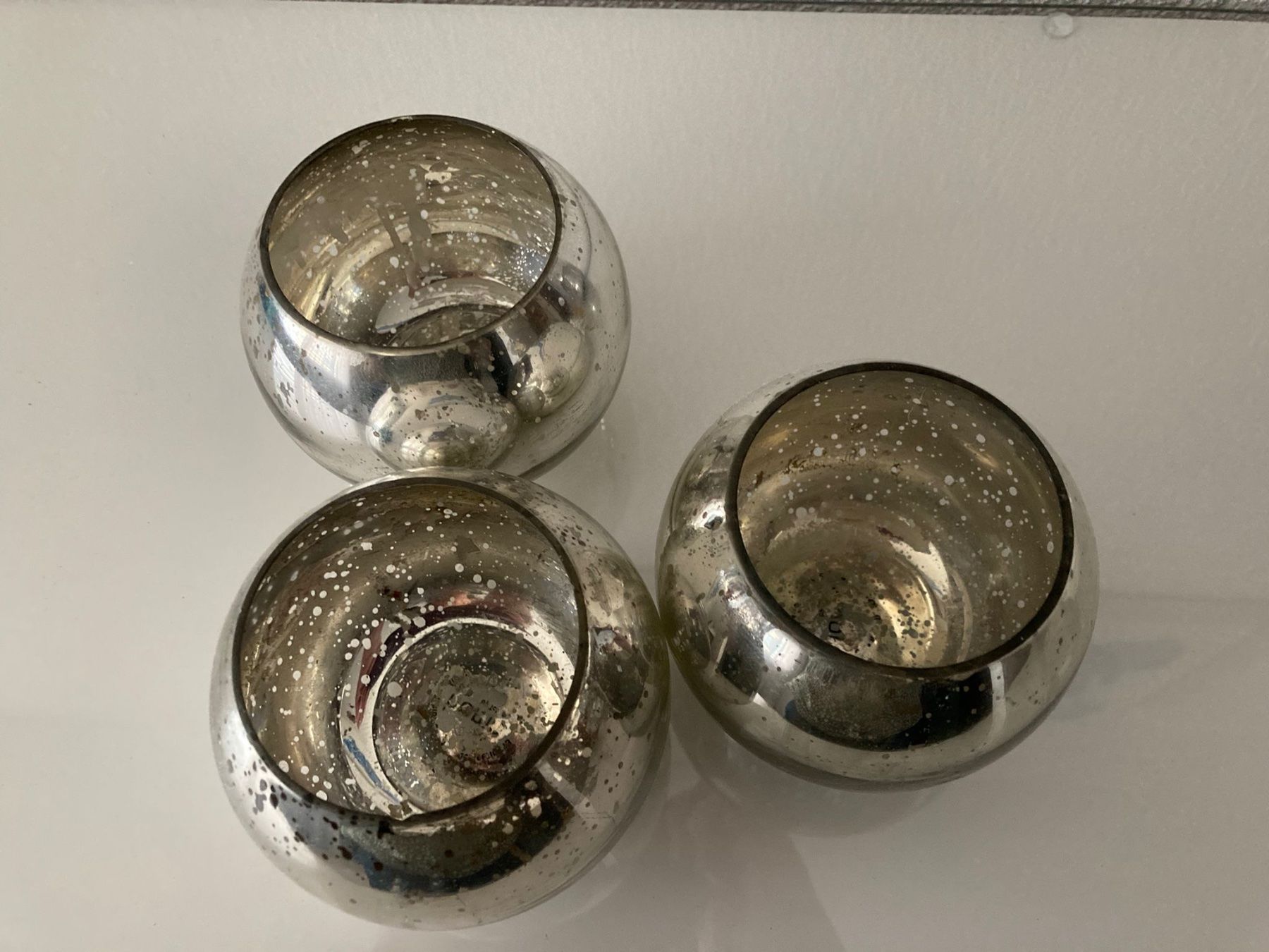 Portacandele: Windlicht, 3er Set, Glas, silberfarbig – Nuovo (secondo la descrizione) da Rotkreuz venduto da RoseAss 1