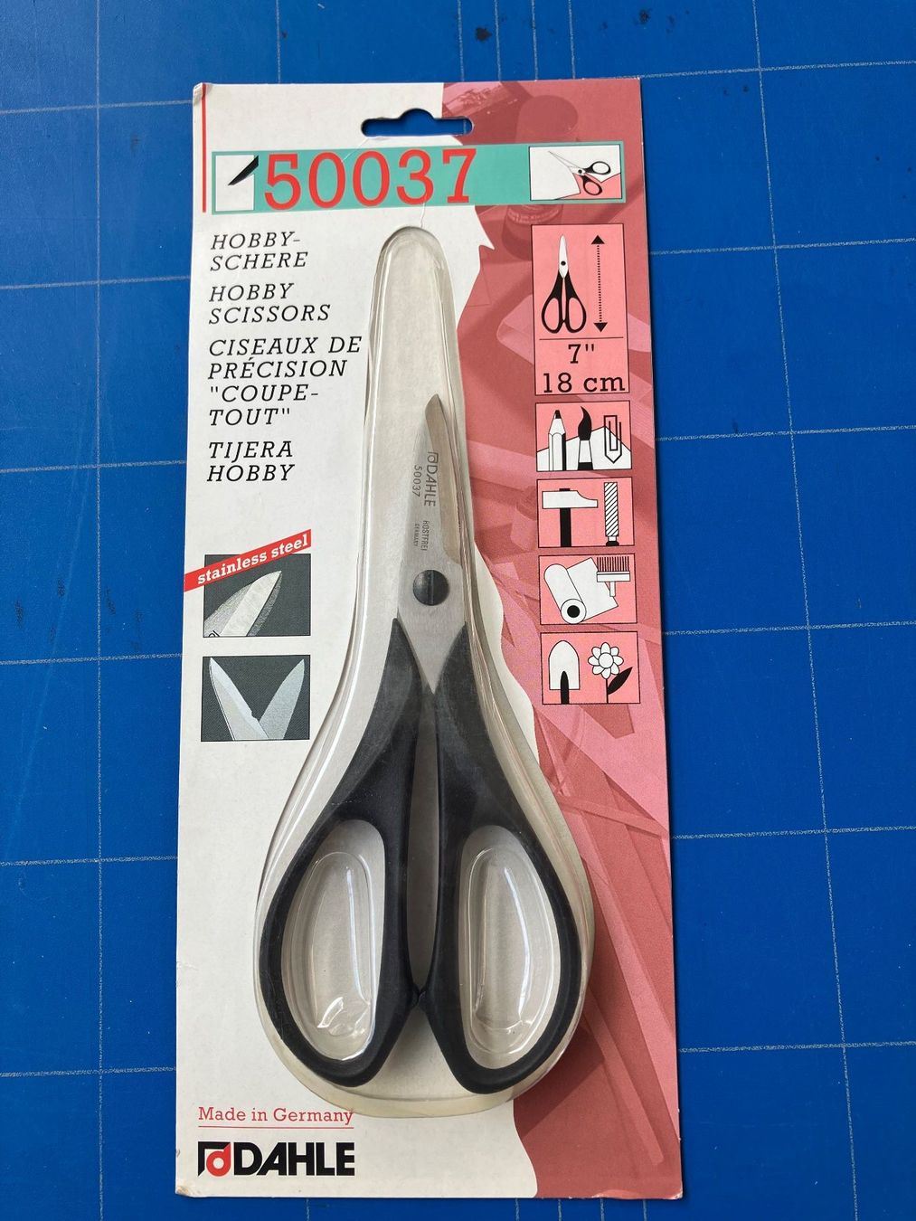 Alle Werkzeuge: Dahle Hobby Schere 18 cm, Stahlklinge, schwarzer Griff – Neu und originalverpackt aus Lachen SZ von officefactoryag