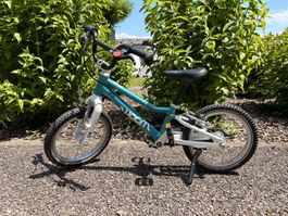 Woom GO 2 – Metallic Turquoise, 14 Zoll, Top Zustand