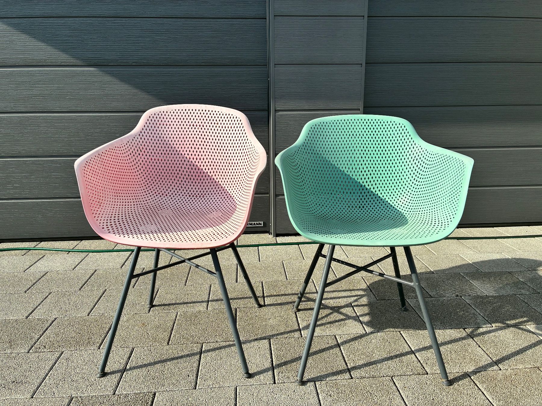Chaises: Gartenstühle 2er Set pink und mint Vintage – D'occasion à Horw par adler65
