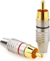 Vergoldet 10x Metall Cinch RCA Stecker 6mm Löten Schrauben