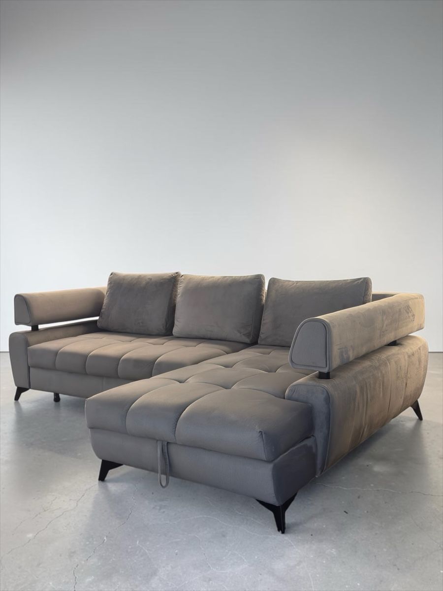 Sofas: Ecksofa mit Schlaffunktion und Stauraum, silbergrau – D'occasion à Fehraltorf par Sofalab.swiss 1