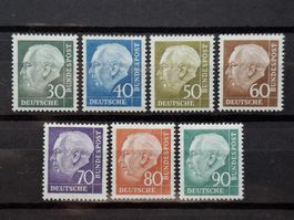 BRD 1957 Mi.Nr 259 - 265 Professor Dr.Heuss (II). Postfrisch