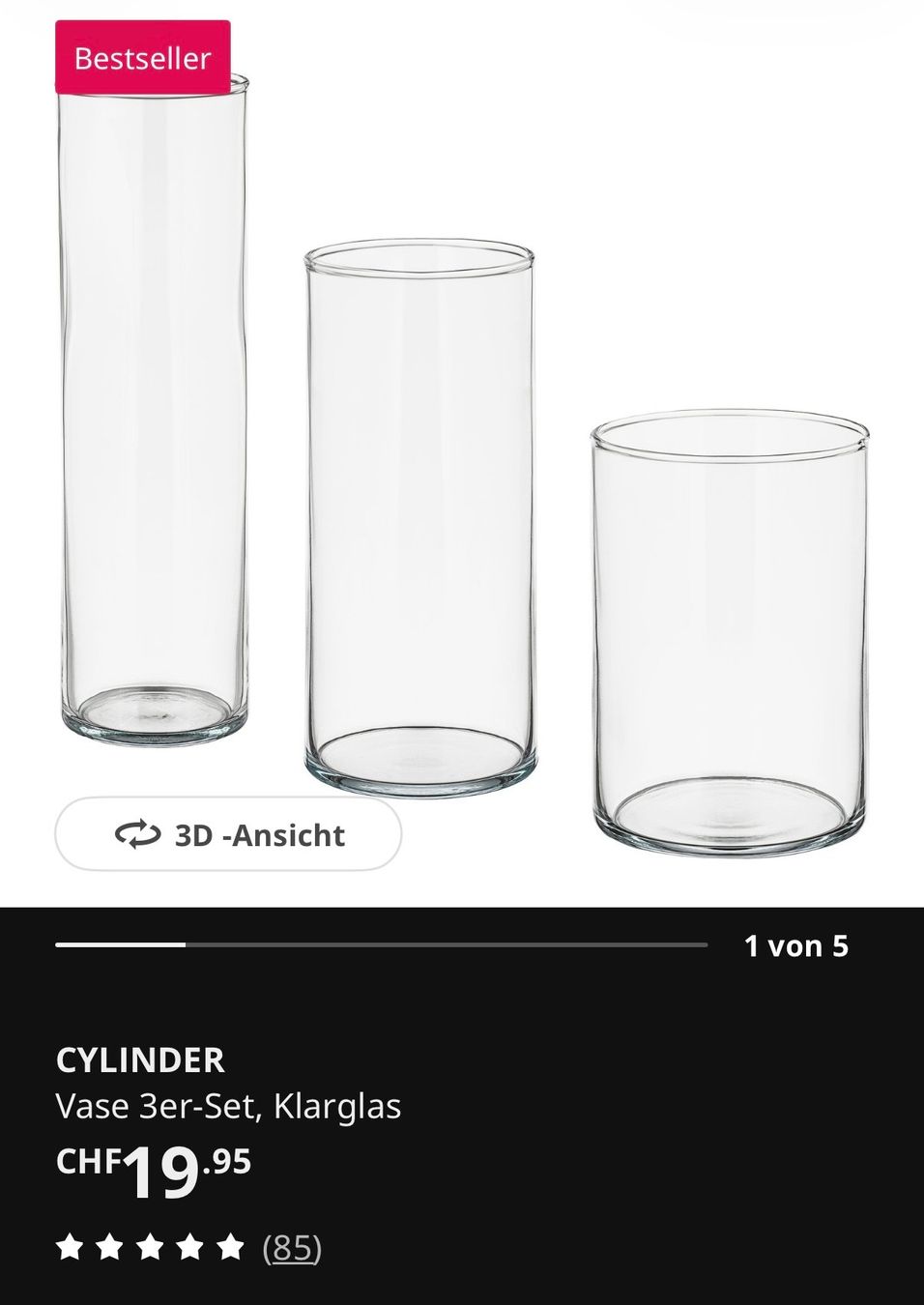 Ikea Vasi & Recipienti: 57 Glasvasen von IKEA – Usato da Wohlen AG venduto da Coco_91 3