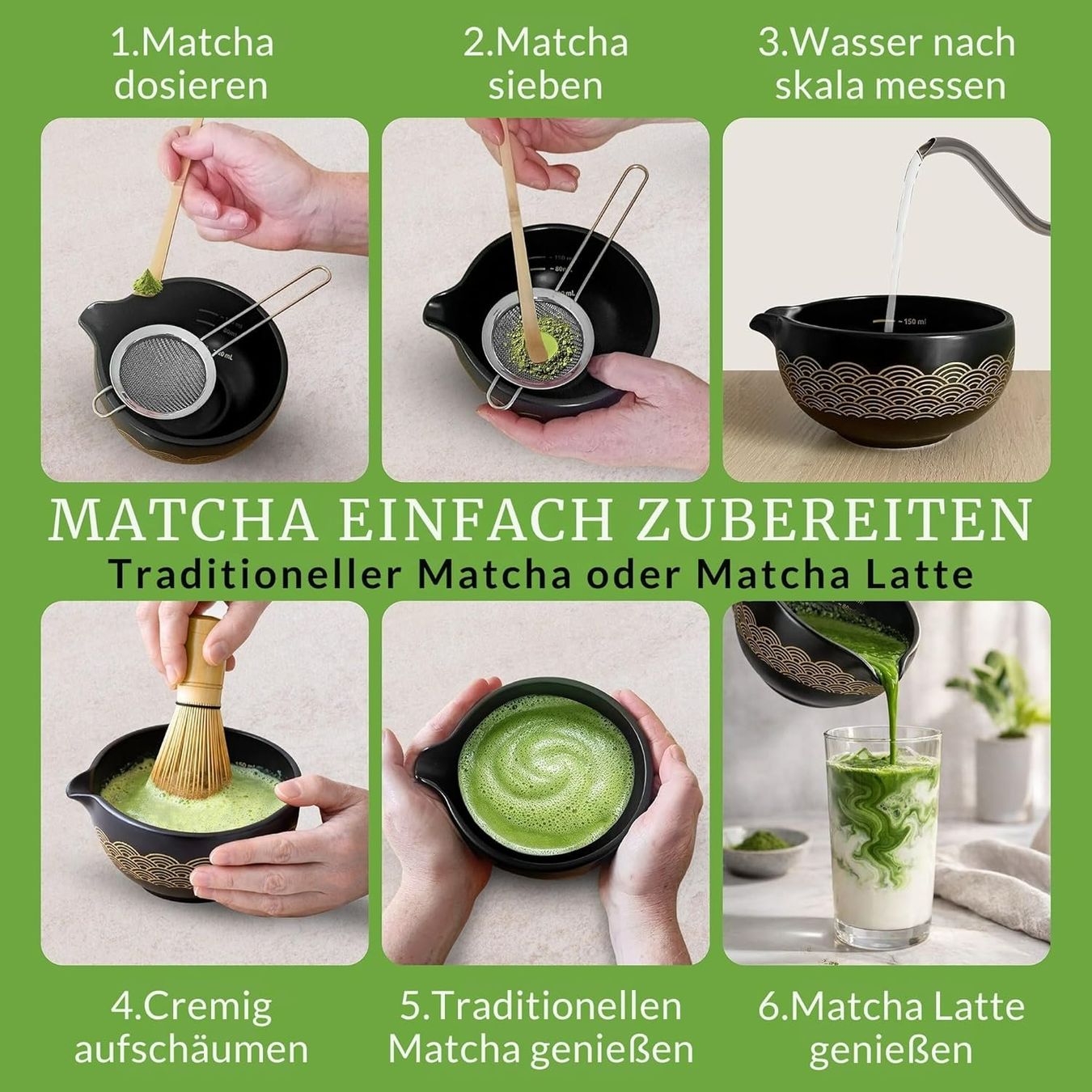 Set di piatti: Matcha Set 8-teilig mit Schale und Besen – Nuovo e nell'imballaggio originale da Suhr venduto da SchnapperCH 5