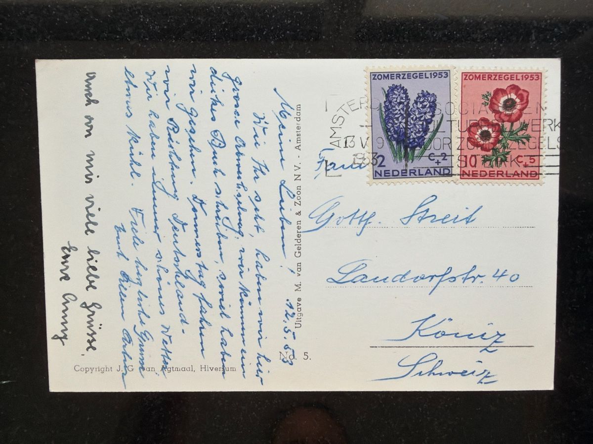Cartes postales: Ansichtskarte Amsterdam mit Briefmarken – D'occasion à Wettingen par BAG4478 1