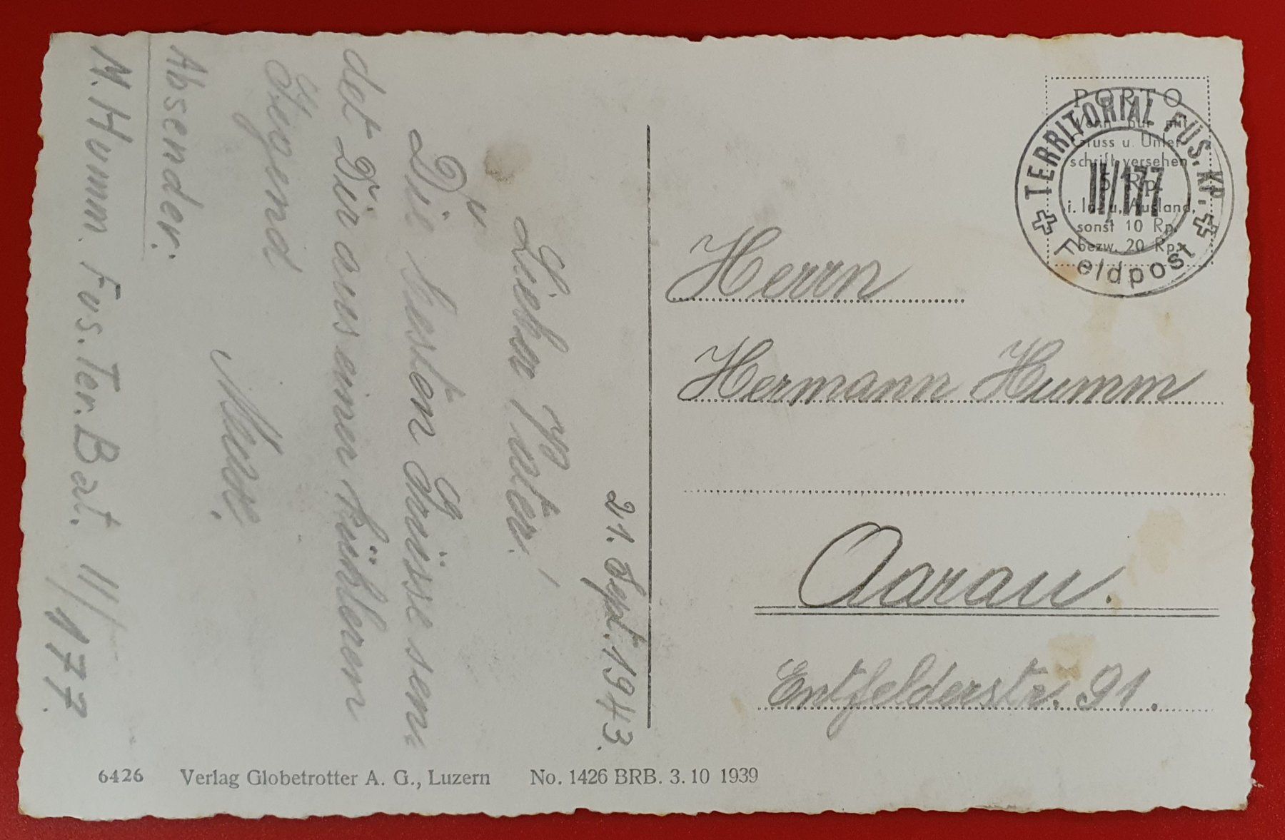 Ansichtskarten: Huttwil 1943 – Gebraucht aus Kreuzlingen von Rschweiz1 1