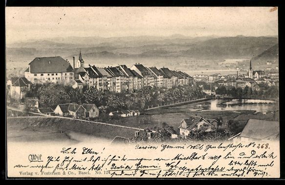 Cartes postales: Wil / SG, Ortsansicht mit Kirche und Flu – D'occasion à Berlin par bartko-reher
