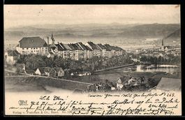Wil / SG, Ortsansicht mit Kirche und Flu