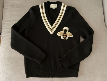 Gucci Pullovers Strick Pullover V-Ausschnitt Biene Grösse S