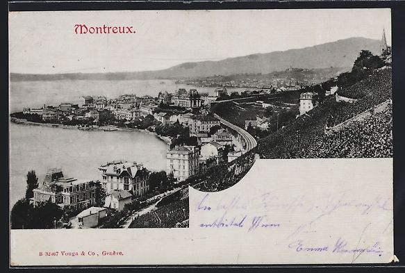 Cartoline postali: AK Montreux, Vue Générale, 1901 – Usato da Berlin venduto da bartko-reher