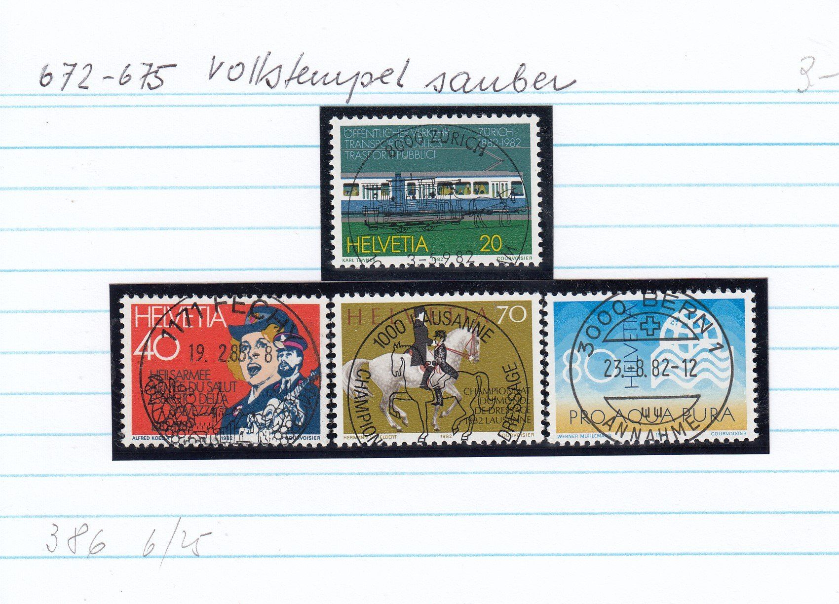 Tutti i francobolli: 672-675 saubere Vollstempel – Usato da Spreitenbach venduto da Lienbi01 1