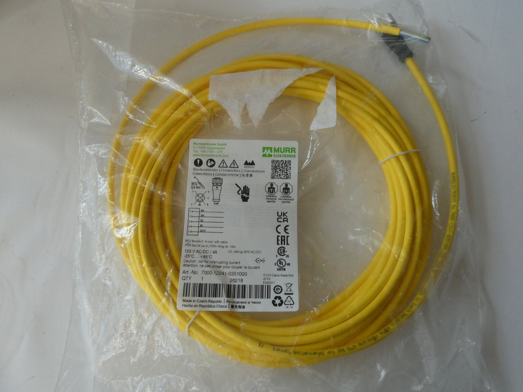 Componenti elettronici: Murr Steckverbinder 5Pol. 10m – Nuovo e nell'imballaggio originale da Fulenbach venduto da Hach0