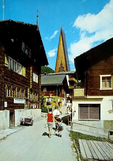 Cartoline postali: SAAS-FEE Dorfpartie – Usato da Jona venduto da philajona