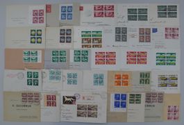 1918-56, 31 tolle Bedarfsbelege mit Viererblock-Frankaturen