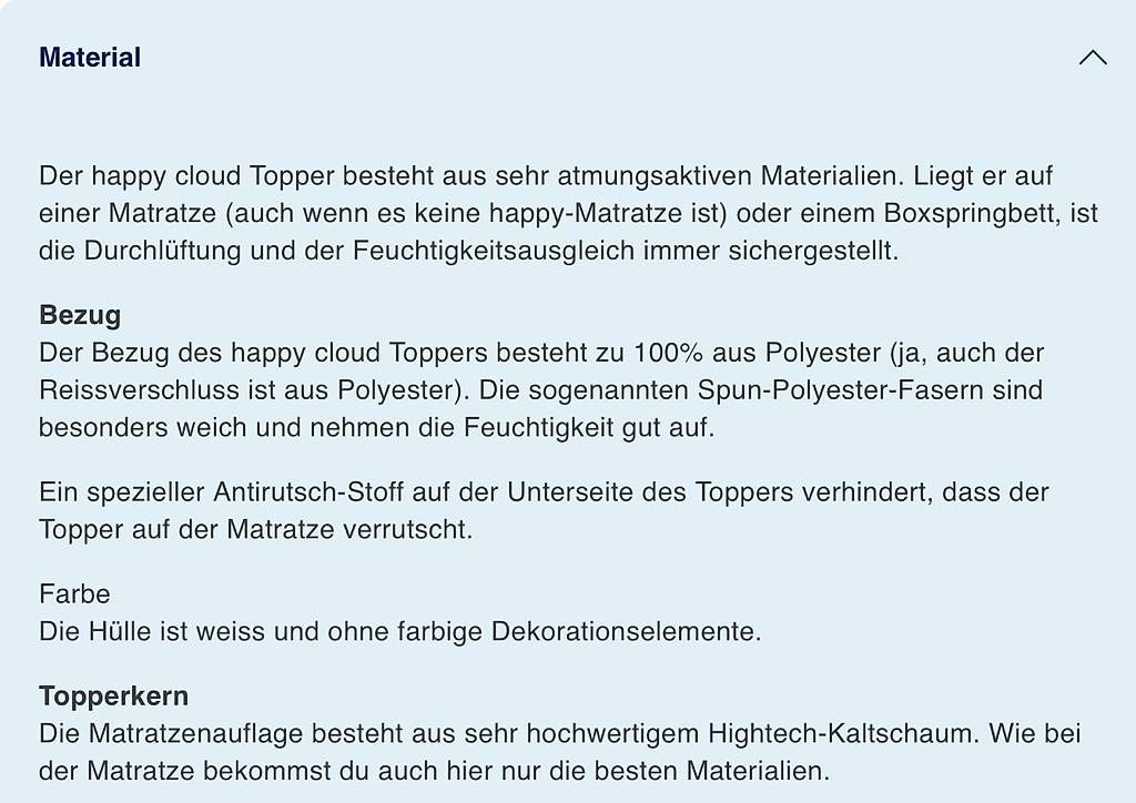 Happy Materassi: Cloud Matratzen-Topper der Marke 'happy' – Nuovo (secondo la descrizione) da Safenwil venduto da Souri22 1