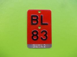 Velonummer / Fahrradnummer BL 83