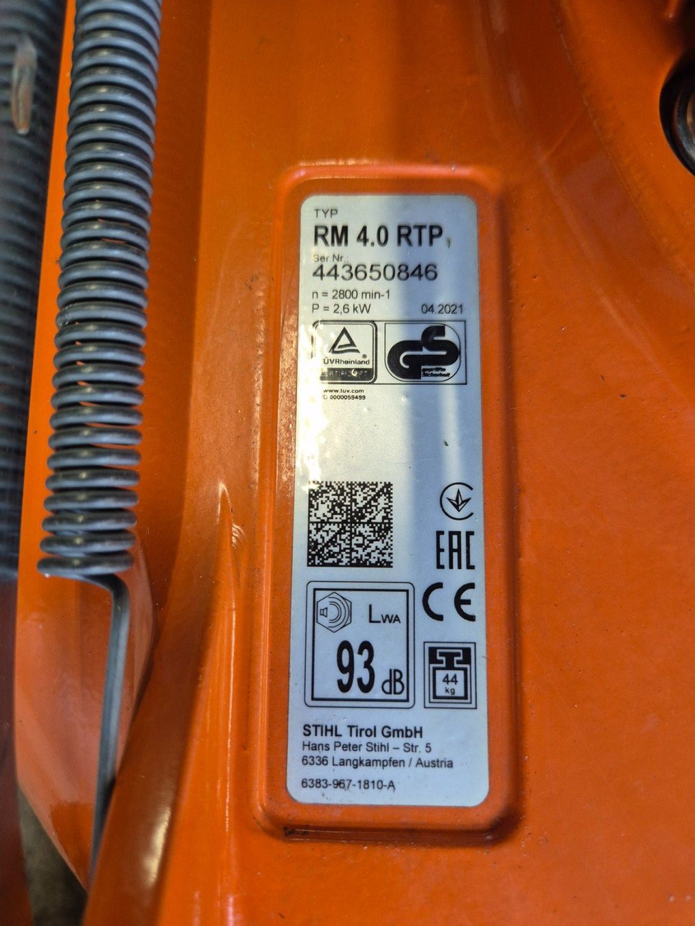 Stihl Tagliaerba: Benzin-Mulchmäher STIHL RM 4 RTP – Usato da Oberägeri venduto da Timoline00 3