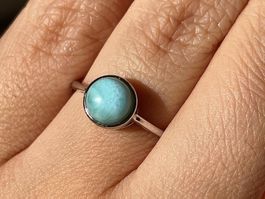 Hochwertiger Larimar aus Dominikanisch – Edelsteinring