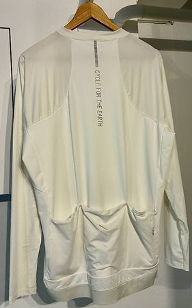 Herren Langarm-Radtrikot  Weiß  Größe XL  3 Rückentaschen