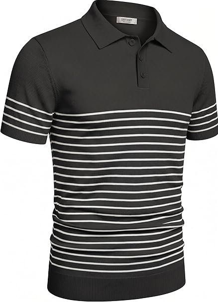 Polo-Shirts: Herren Strick Poloshirt gestreift Kurzarm – Neu und originalverpackt aus Suhr von SchnapperCH 3