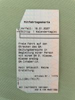 Mitfahrtageskarte SBB 18.01.2027