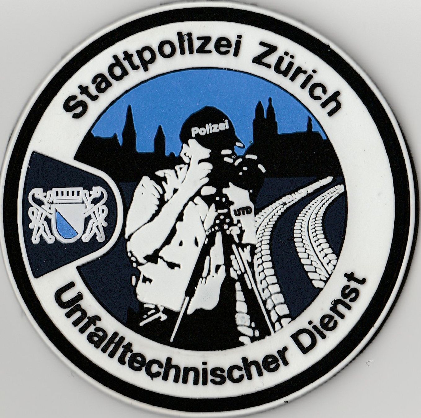 Swiss Placchette & Badge: Stadtpolizei Zürich Patch Unfalltechnischer Dienst mit Klett – Nuovo e nell'imballaggio originale da Emmenbrücke venduto da F.ingl-1947