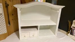 Charmantes Wandregal, Shabby Chic, weiss, mit Schubladen