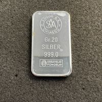 20 gramm Silber Barren Schweiz Argor SA