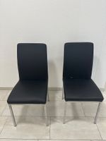 2 Stk. Esszimmerstühle, Schwarz, Kunstleder