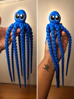 Polpo Articolato XXL Blu – Stampa 3D Decorativa