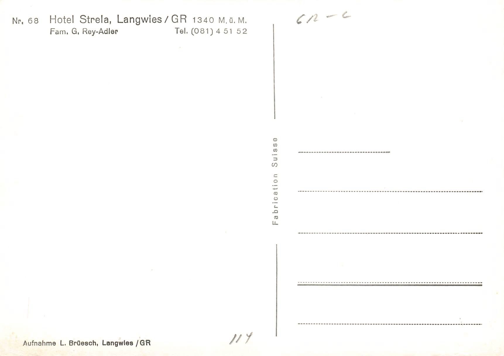 Cartes postales: Hotel strela langwies G – D'occasion à Biasca par Blenio71 1