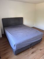 Boxspringbett grau mit Kopfteil 160x200cm
