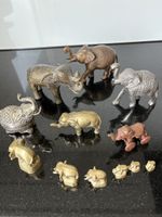 Elefanten Figuren Set Messing diverse Grössen 11 Stück