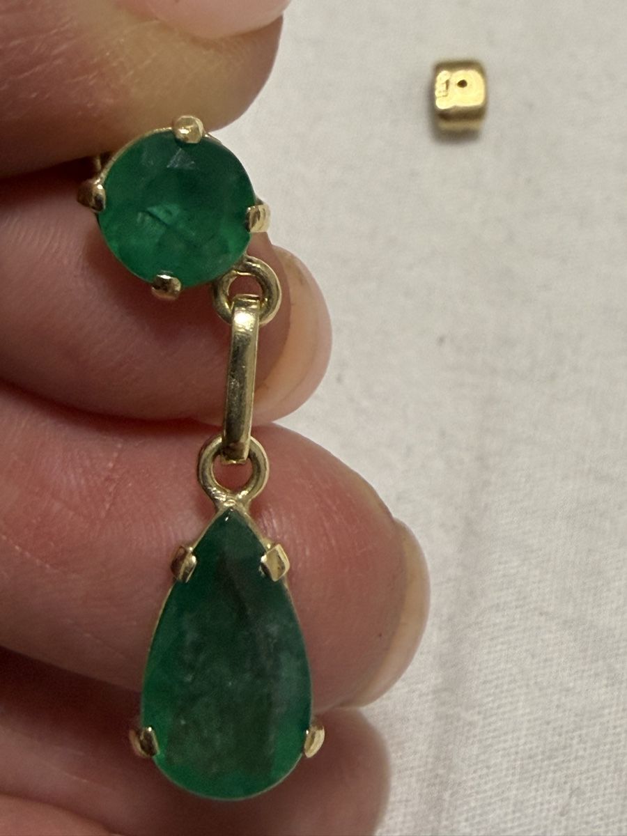 Ohrringe & -stecker: Ohrringe Gold18k mit Smaragd – Gebraucht aus Oberhof von RealStone 3