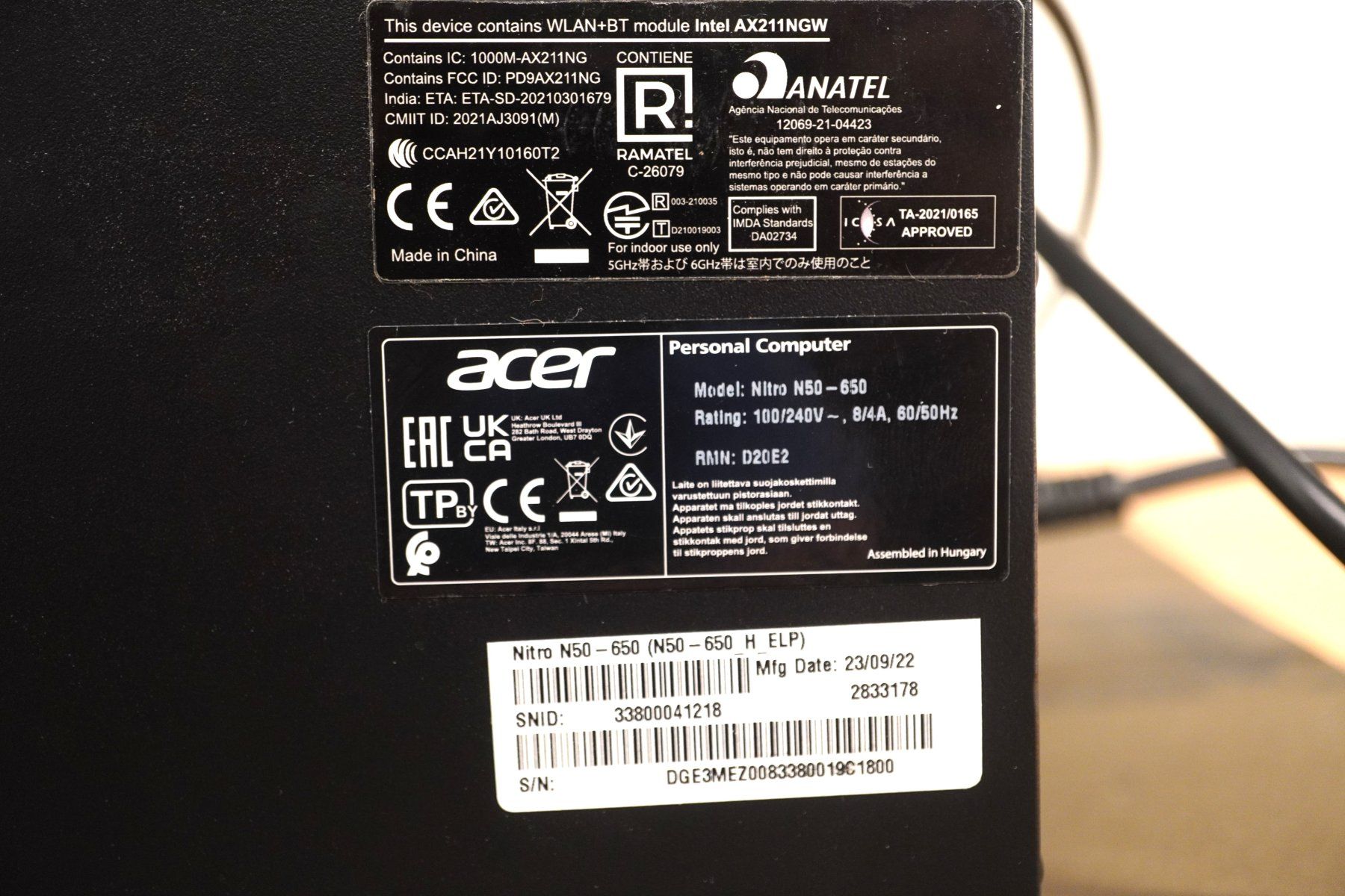 Acer PCs: Leistungsfähiger ACER Nitro 50 PC – Gebraucht aus Basel von B.W.B. 7