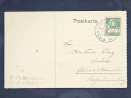 CL23 Carte Postale + Timbre Suisse 1921