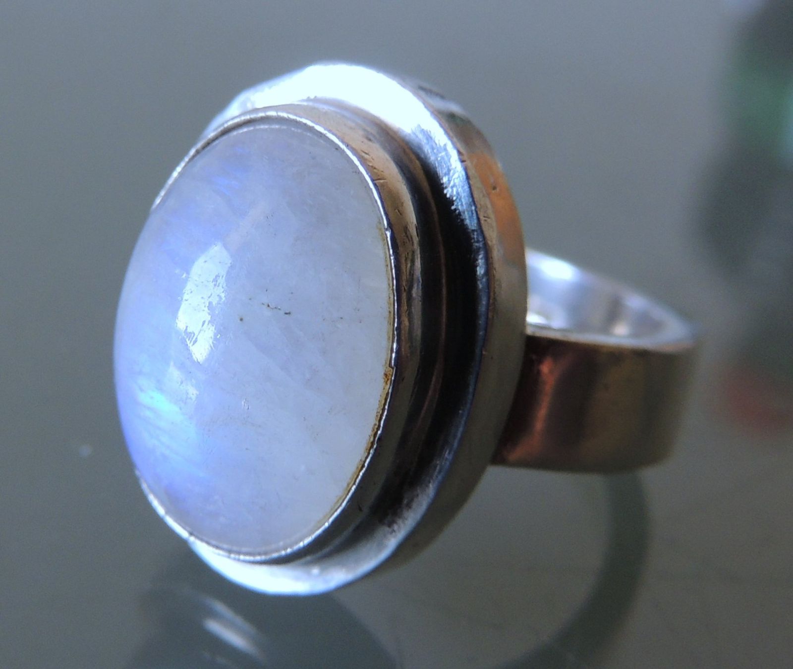 Anelli: Rainbow moonstone Silber 925 Fingerring Gr. 53 – Usato da Waldenburg venduto da schaller707 1