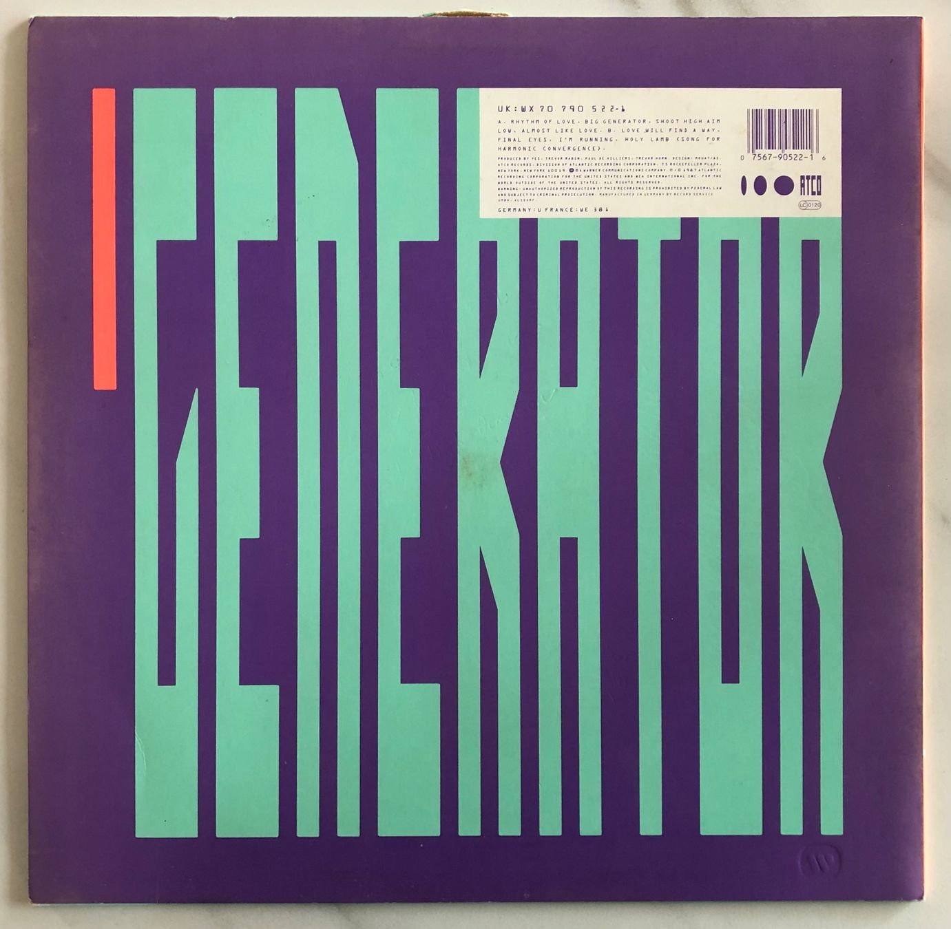Schallplatten: YES - BIG GENERATOR – Gebraucht aus Poliez-Pittet von Newtown-Records 1