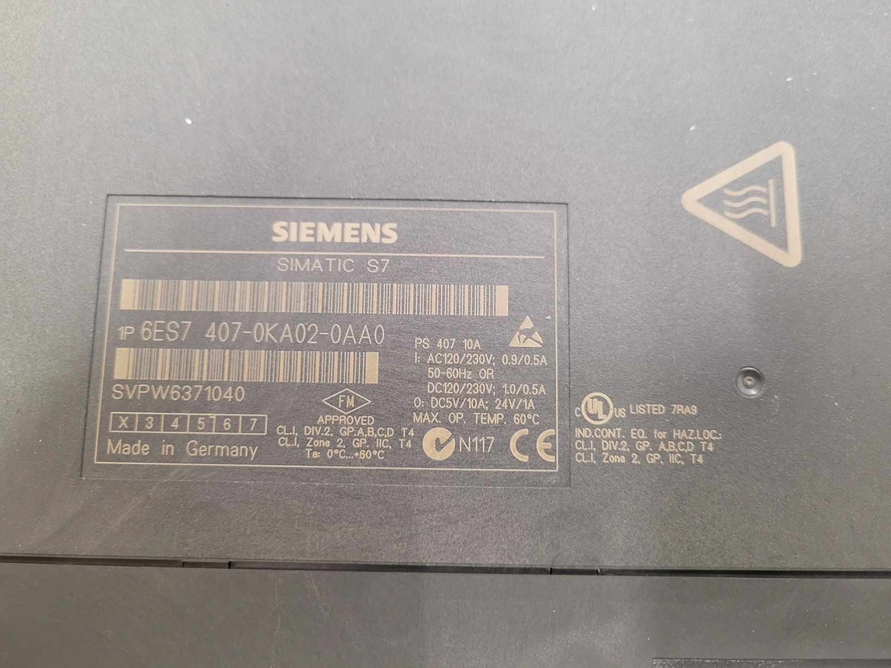 Componenti elettronici: Siemens Simatic S7, 6ES7 407-0KA02-0AA0 – Usato da Vitznau venduto da Vitznau84 2