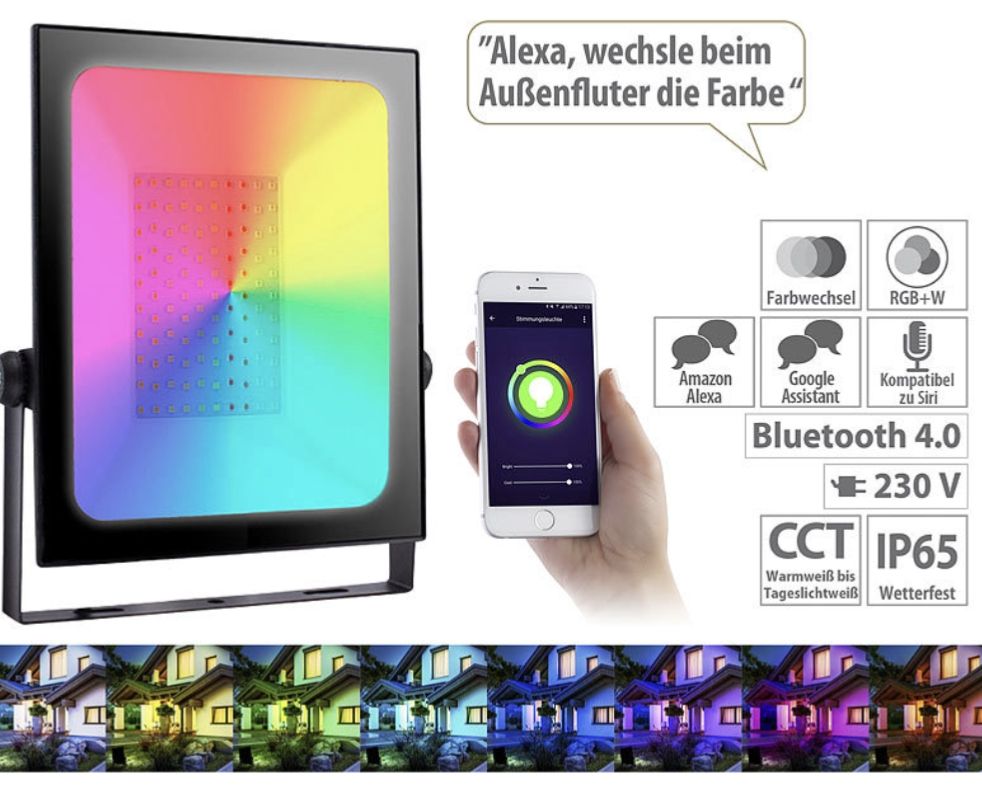 Lumina Lampadari & plafoniere: Outdoor-Fluter mit RGB-CCT-LEDs – Nuovo (secondo la descrizione) da Birsfelden venduto da DealWithStil 7